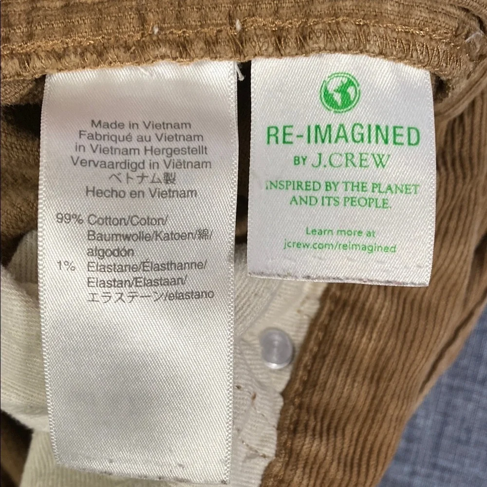 J.Crew 484 Slim Tan Corduroy Pants Men’s W28 L32 Stretch Cotton